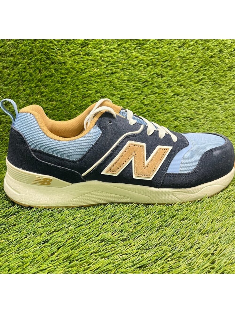 New Balance Elite Lite Mens Size 11.5 Blue Brown Composite Toe Safety Work Shoes